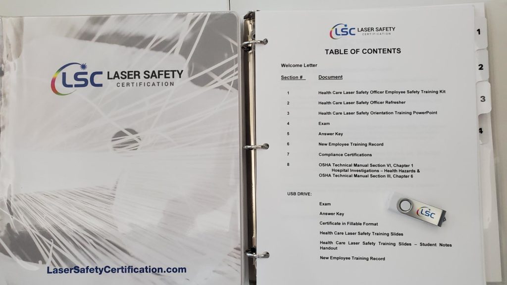 What’s in the Laser Safety Certification Laser Safety Officer Kit