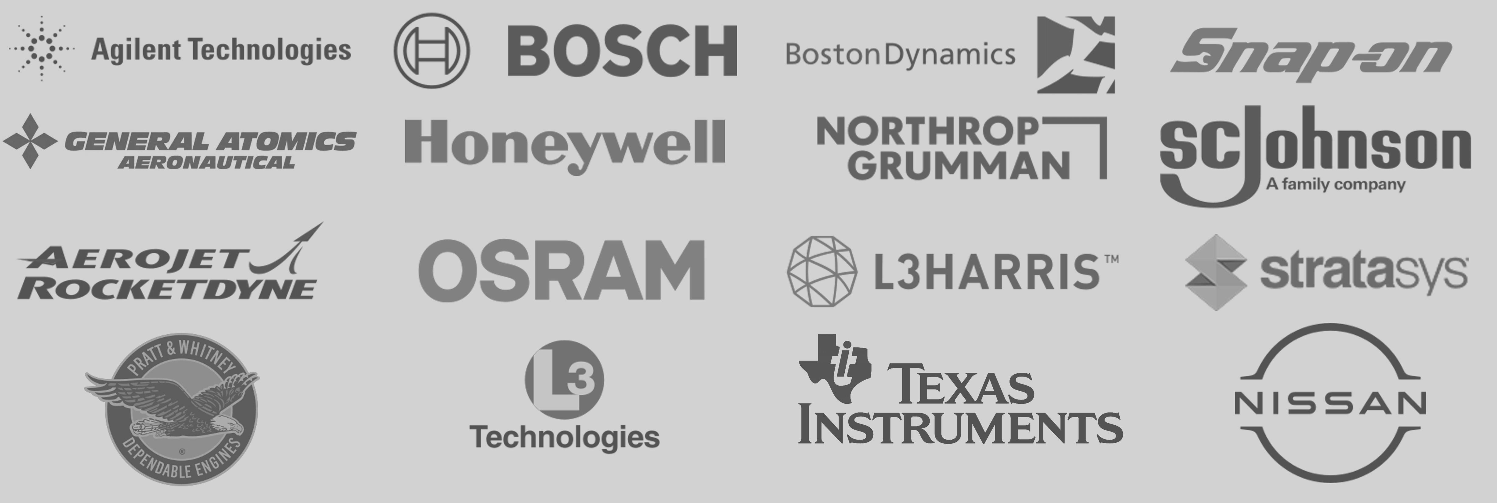 A group of logos on a gray background.