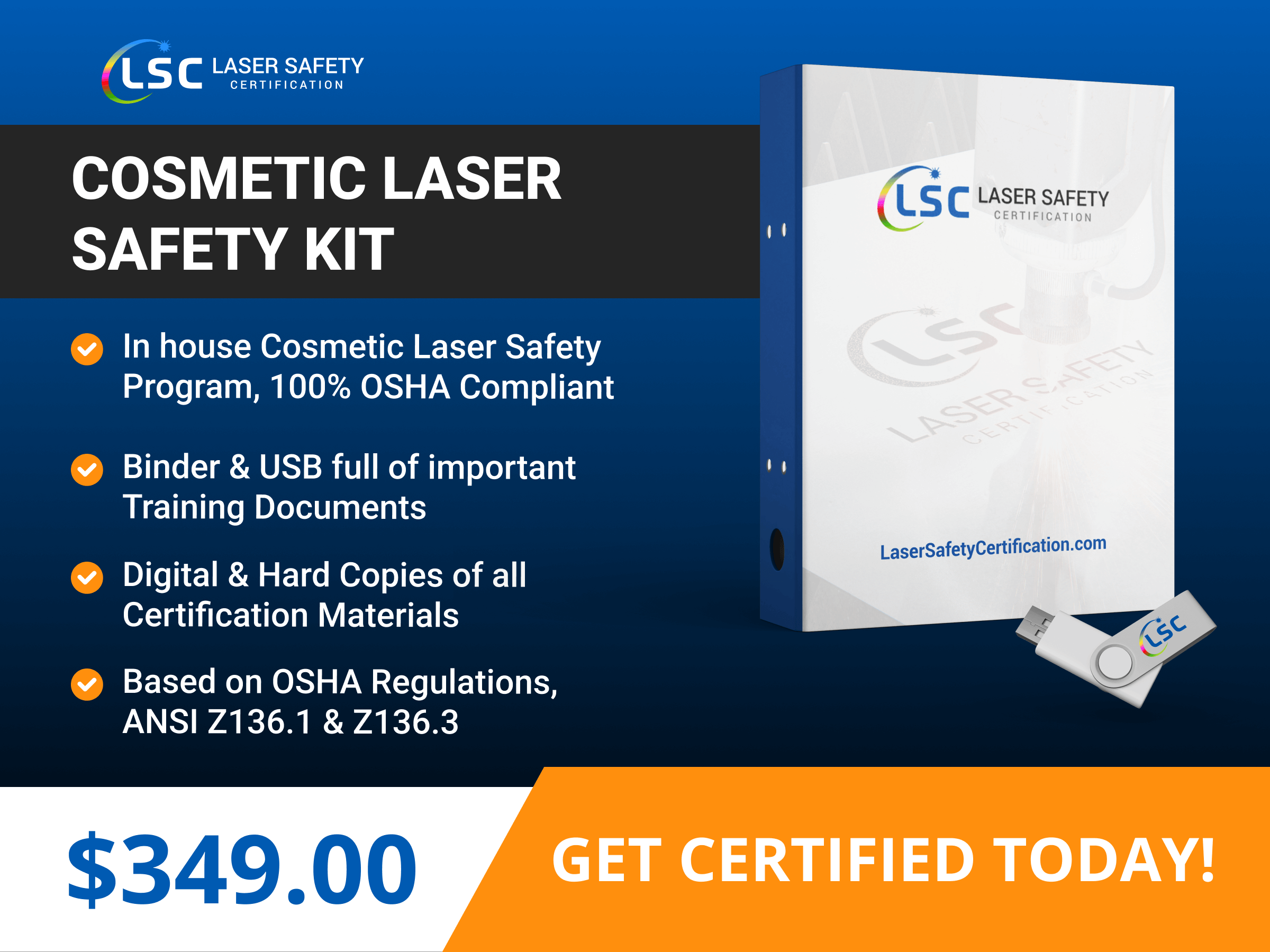 Cosmetic laser safety kit.