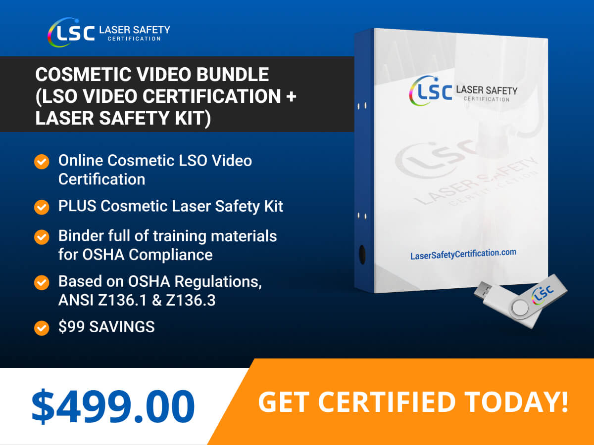 Cosmetic video bundle + laser video certification + laser safety.
