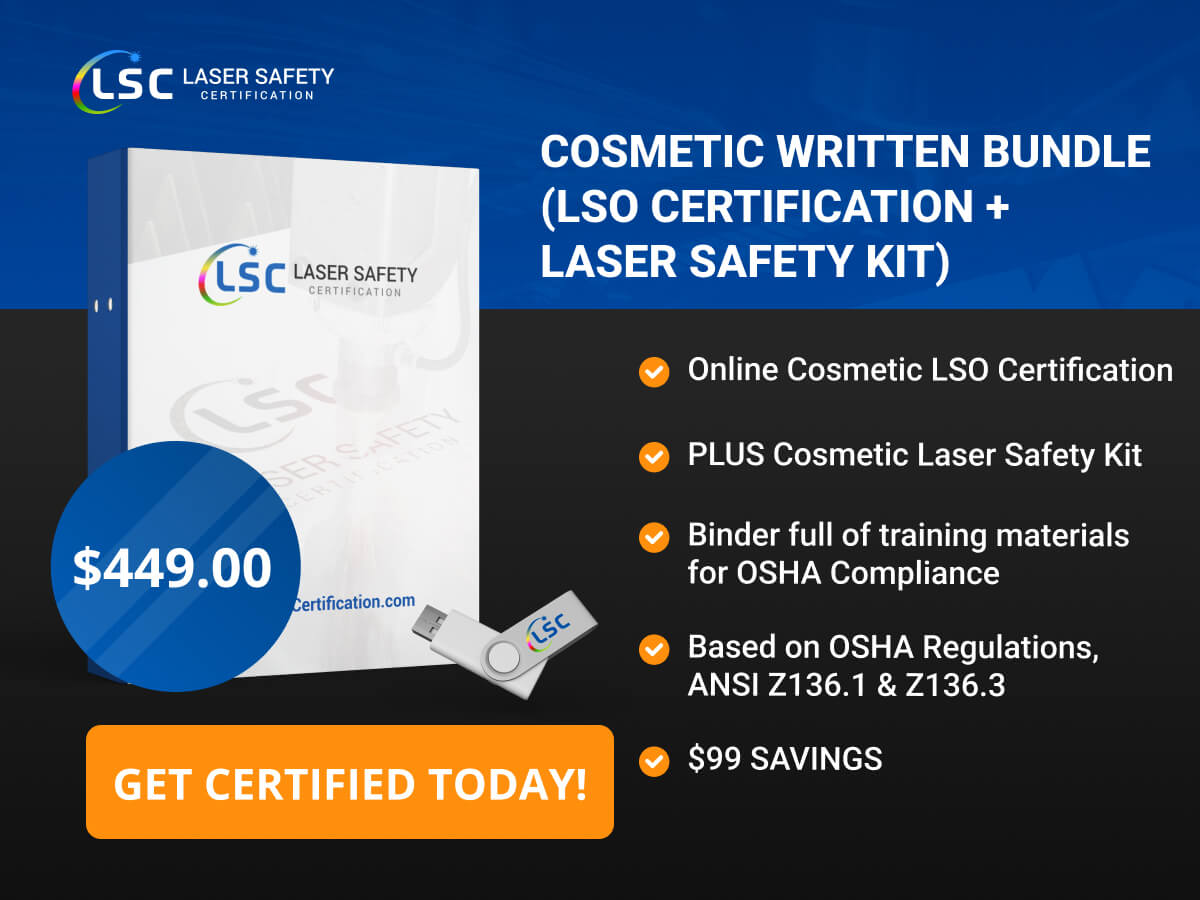 Cosmetics written bundle liso laser safety kit.