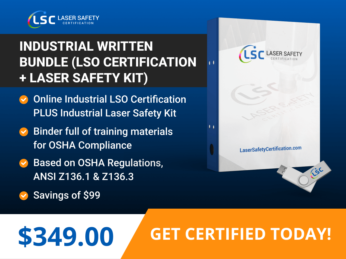 Industrial written bundle laser safety kit.